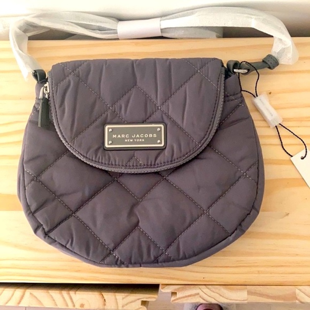 NWT Marc Jacobs Quilted Nylon Mini Bag in Shadey Grey